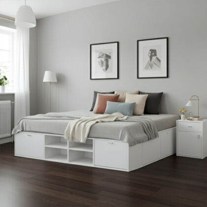 Cama BOX 2 plazas 1/2 Con Cajones Botineros y Baulera | 200x190